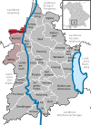 Lage der Gemeinde Obermeitingen im Landkreis Landsberg am Lech