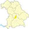Lage des Landkreises Pfaffenhofen a.d.Ilm in Bayern