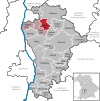 Lage der Gemeinde Petersdorf im Landkreis Aichach-Friedberg