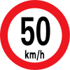 Regulaory road sign max 50 km h.svg