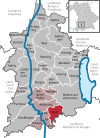 Lage der Gemeinde Rott im Landkreis Landsberg am Lech