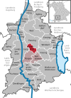 Lage der Gemeinde Schwifting im Landkreis Landsberg am Lech