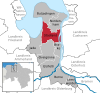 Lage der Gemeinde Stadland im Landkreis Wesermarsch