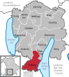 Lage der Gemeinde Tutzing im Landkreis Starnberg
