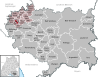 Lage der Gemeinde Unterwaldhausen im Landkreis Ravensburg