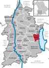 Lage der Gemeinde Utting a.Ammersee im Landkreis Landsberg am Lech