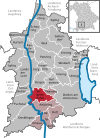 Lage der Gemeinde Vilgertshofen im Landkreis Landsberg am Lech