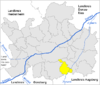 Lage der Gemeinde Villenbach im Landkreis Dillingen an der Donau