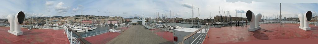 Panorama von Genua, vom Hafen aus