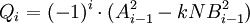 Q_i = (-1)^i \cdot (A_{i-1}^2 - kNB_{i-1}^2)