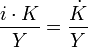 \frac{i \cdot K}{Y} = \frac{\dot K}{Y}