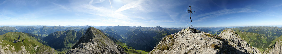 360° Gipfel-Panorama auf dem Zitterklapfen.