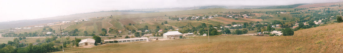 Hanniwka von Osten gesehen, links (weiße) landwirtschaftliche Kolchosbauten