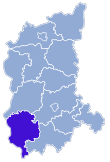 Lage des Powiats Żarski in der Woiwodschaft Lebus