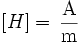 \left[ H \right] = \,{\mathrm{A} \over \mathrm{m}}