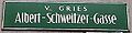 Straßenschild der Albert-Schweitzer-Gasse in Gries