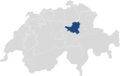 Lage des Kantons Schwyz