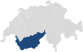 Lage des Kantons Wallis