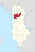 Lezhe County in Albania.svg