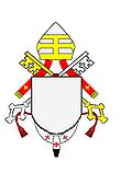 Päpstliches Wappen seit Benedikt XVI. mit Tiara-Mitra und Pallium