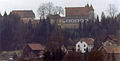 Schlossberg mit Schloss Oberaufseß aus Richtung Norden vom Weiler Oberaufseß