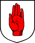 Die „Rote Hand von Ulster“, Wappenzusatz der Baronets
