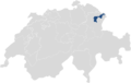 Lage des Kantons Appenzell-Ausserrhoden