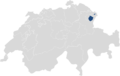 Lage des Kantons Appenzell-Innerrhoden