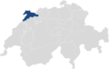 Lage des Kantons Jura