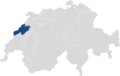 Lage des Kantons Neuenburg