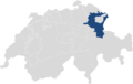 Lage des Kantons St.Gallen