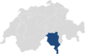 Lage des Kantons Tessin