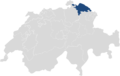 Lage des Kantons Thurgau