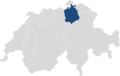 Lage des Kantons Zürich