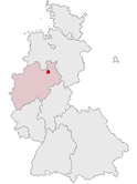 Deutschlandkarte, Position des Kreises Bielefeld hervorgehoben
