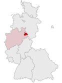 Deutschlandkarte, Position des Kreises Detmold hervorgehoben