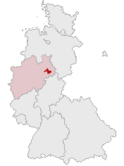 Deutschlandkarte, Position des Kreises Paderborn hervorgehoben