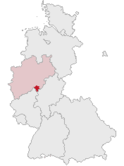 Deutschlandkarte, Position des Kreises Siegen hervorgehoben