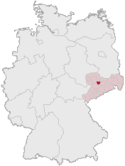Deutschlandkarte, Position des Landkreises Döbeln hervorgehoben