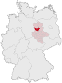 Deutschlandkarte, Position des Landkreises Ohrekreis hervorgehoben
