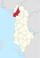 Lage von Stadt und Kreis Shkodra