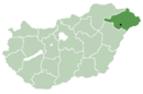 Landkarte, Szabolcs-Szatmár-Berek hervorgehoben