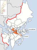 Lage der Gemeinde Tyresö