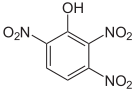 2,3,6-Trinitrophenol.svg