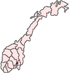 Norwegenkarte, Position von Oslo hervorgehoben