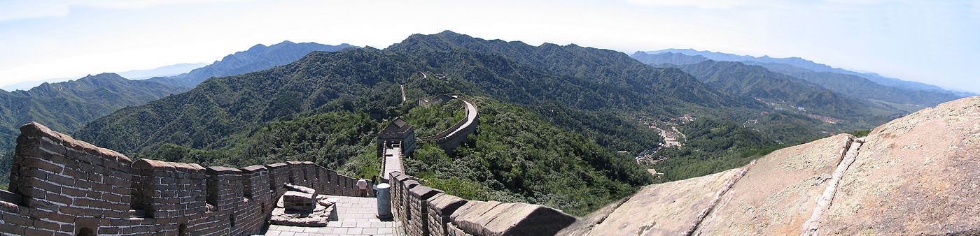Panorama von der chinesischen Mauer bei Mutianyu