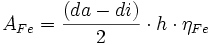 A_{Fe} = \frac{(da-di)}{2}\cdot h \cdot\eta_{Fe}