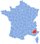 Lage von Alpes-de-Haute-Provence in Frankreich