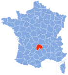 Lage von Cantal in Frankreich