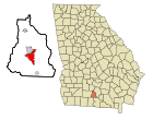 Cook County Georgia Incorporated and Unincorporated areas Adel Highlighted.svg